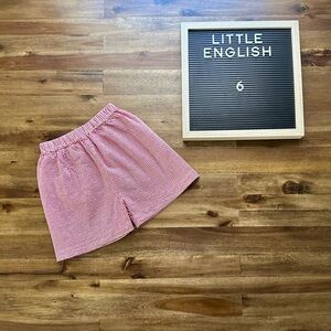 Little English Basic Red Gingham Seersucker Cotton Shorts 6